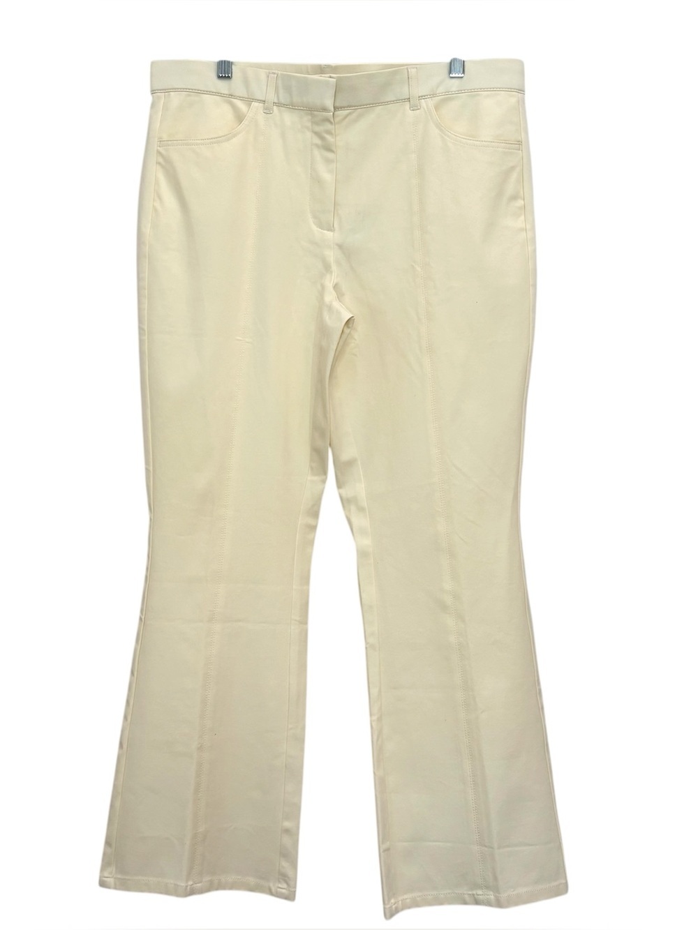 Isaac Mizrahi Live! 24/7 Stretch Bootcut Pants Size 14P Minimalist Cream NEW